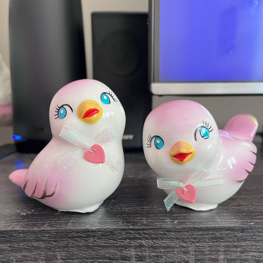 Target Spritz Valentine’s Day Purple Ceramic Love Bird Set Decor 2025💕